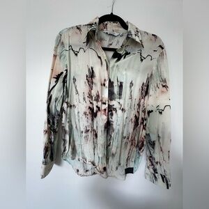 & Other Stories Watercolor Button Down Blouse